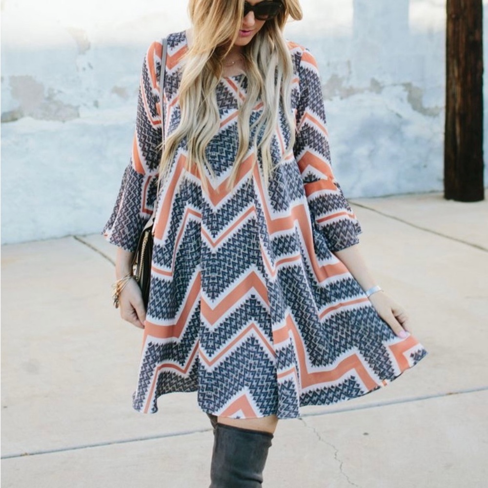 Paper Crown Chevron Swing Dress